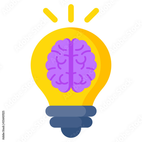 A flat design icon of idea generation