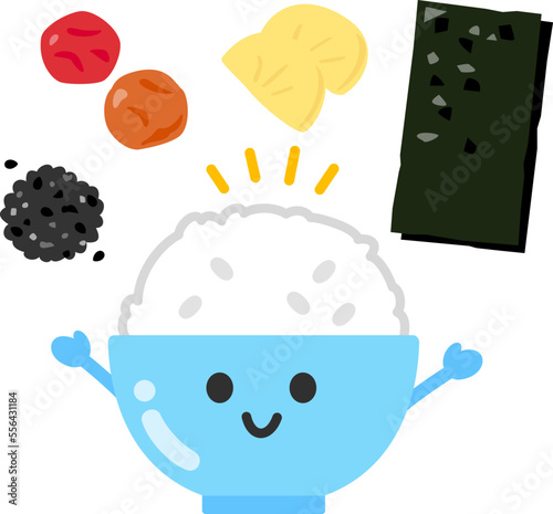 ご飯のキャラクターとご飯のお供