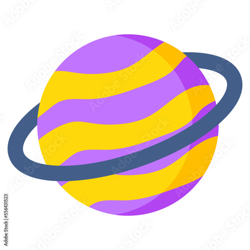 Editable design icon of revolving planet 