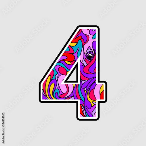 illustration of numbers for counting days or counting anything for poster template in abstract style