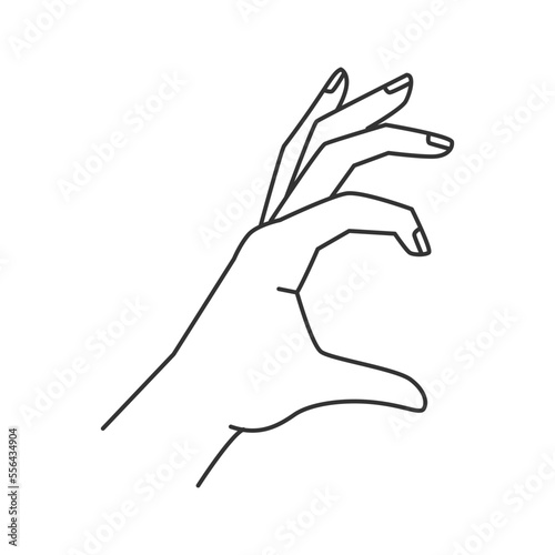 Okay symbol hand gesture, isolated fingers forming circle, abstract line icon. Vector illustration of assurance of agreement or consensus. Satisfaction or accordance sign nonverbal communication