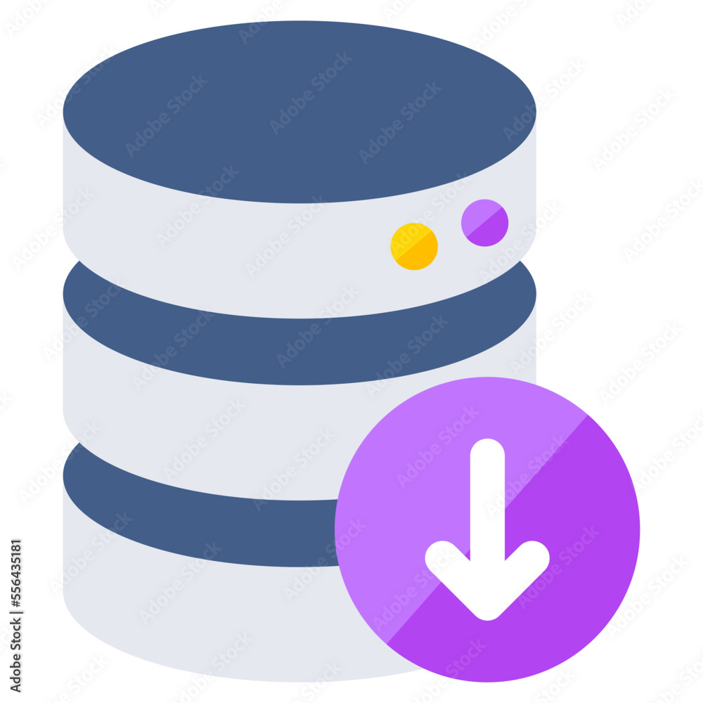 Modern design icon of database download Modern design icon of database download
