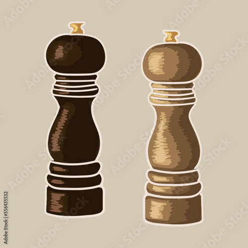 Salt and pepper mill. Accessories for the kitchen