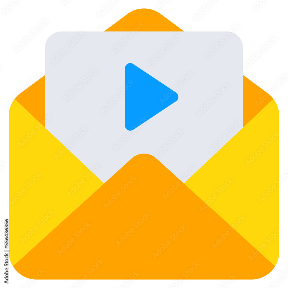 Conceptual flat design icon video mail Conceptual flat design icon video mail
