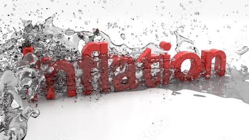 Dirty word Inflation washed with water for clear look