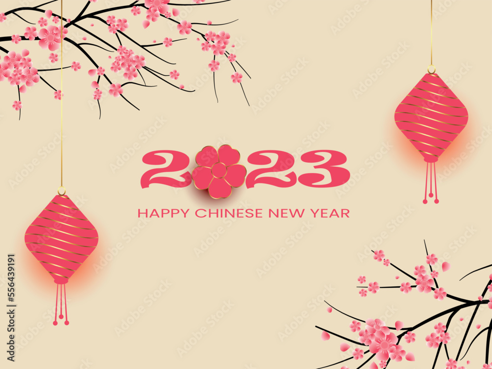  happy chinese new year 2023 with lanterns