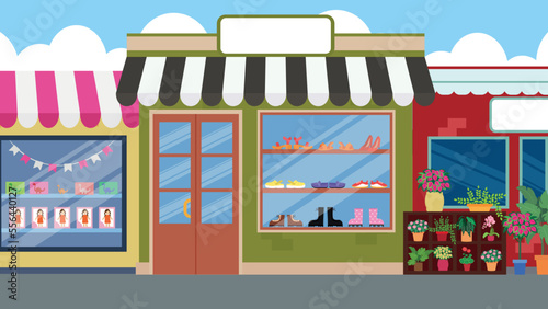 Trade stalls in the market - vector clipart