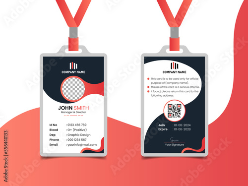 Professional ID card with Flat design Abstract card template 