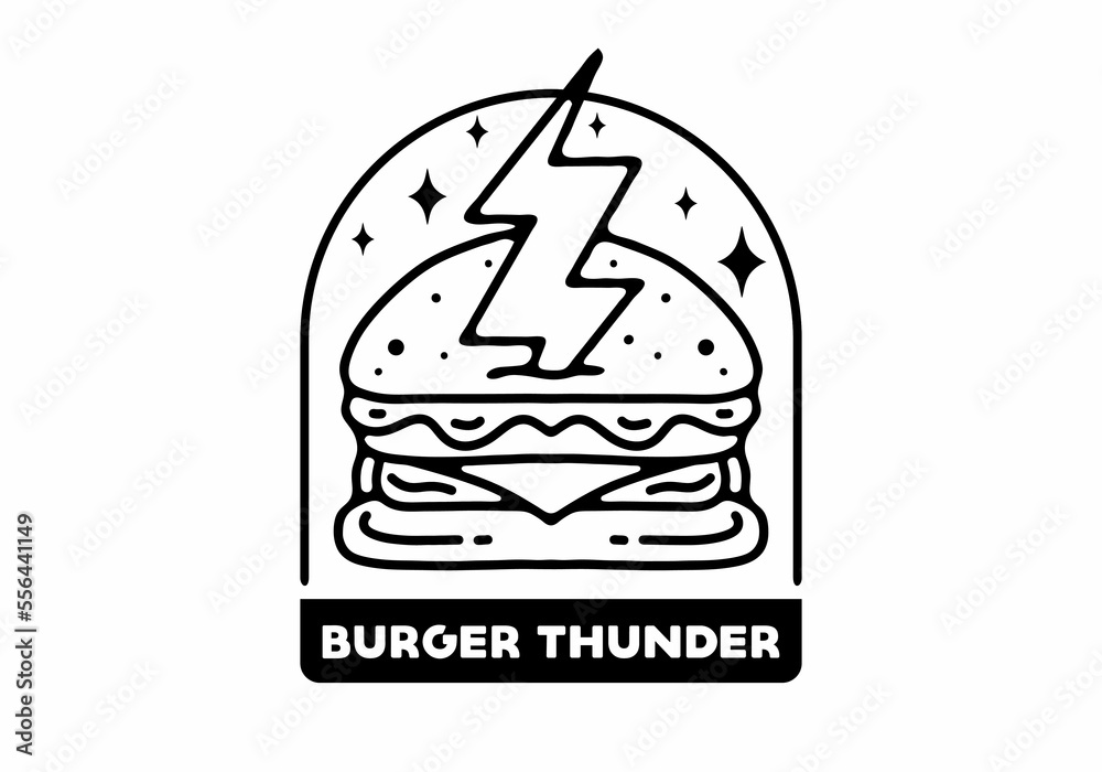 illustration design of the burger and thunder tattoo illustration design of the burger and thunder tattoo