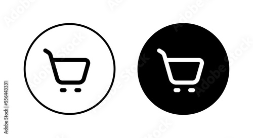 Shopping cart, basket icon vector isolated on circle background