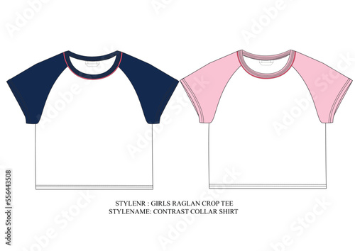 GIRLS RAGLAN CROP TEE