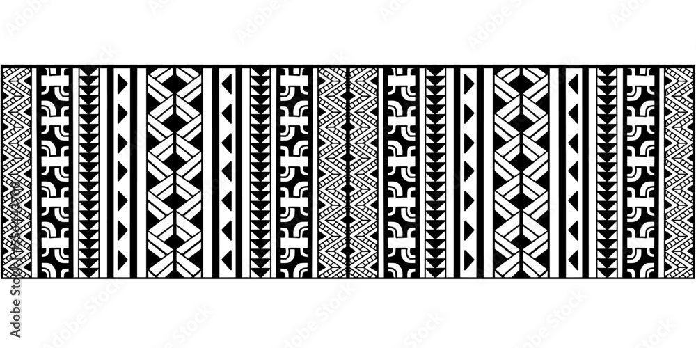 Wrap around arm polynesian tattoo design. Pattern aboriginal samoan. Vector illustration eps10. Wrap around arm polynesian tattoo design. Pattern aboriginal samoan. Vector illustration eps10.