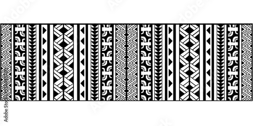 Wrap around arm polynesian tattoo design. Pattern aboriginal samoan. Vector illustration eps10.