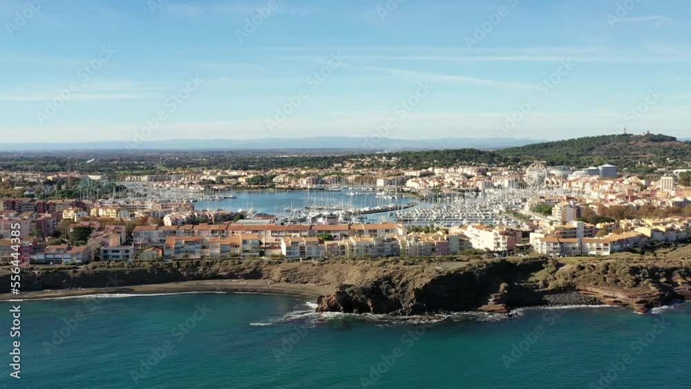 survol du cap d'Agde dans le sud de la France, Hérault, Occitanie survol du cap d'Agde dans le sud de la France, Hérault, Occitanie