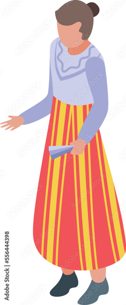 Obraz premium Philippines woman icon isometric vector. Travel landmark. City culture