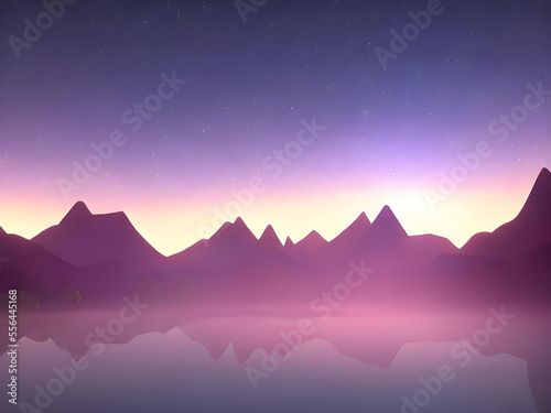 Sunrise in mountains  Wallpaper Background Design