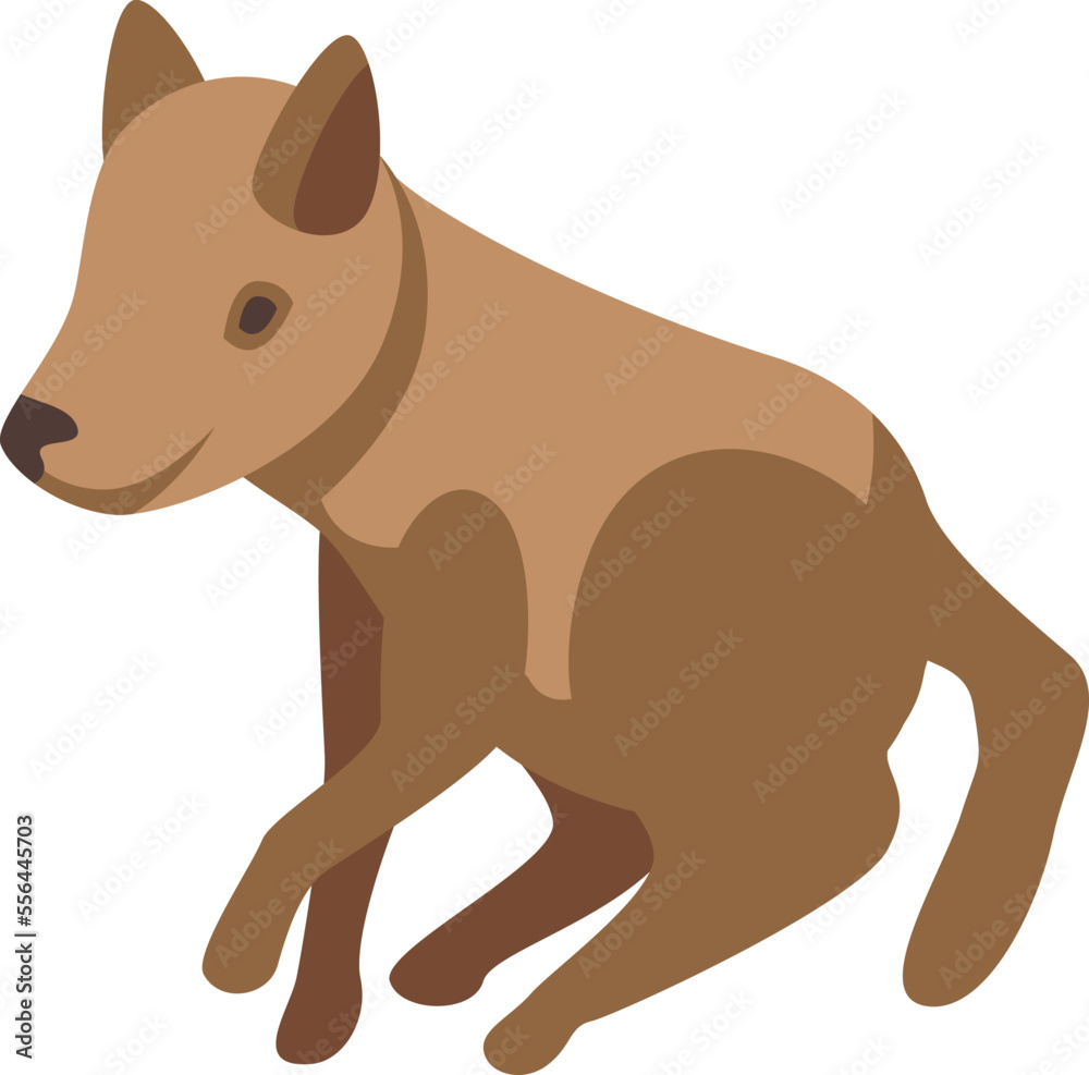 Baby wild dog icon isometric vector. Animal mammal. Safari predator Baby wild dog icon isometric vector. Animal mammal. Safari predator