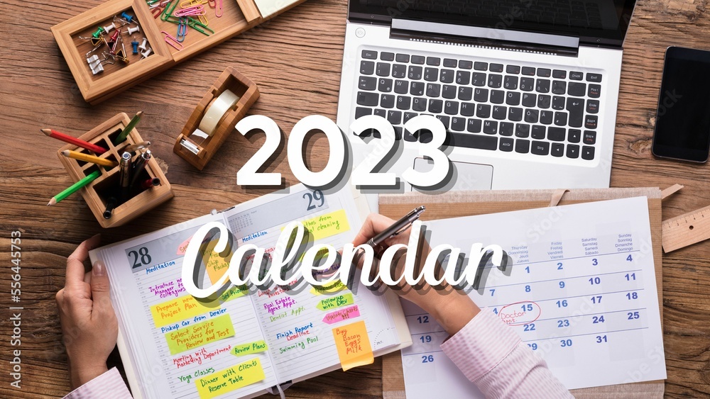 2023 Calendar YouTube Thumbnail Design. Stock 일러스트레이션 | Adobe Stock
