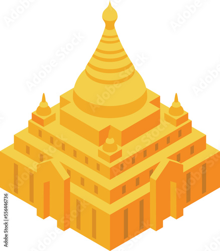 Myanmar temple icon isometric vector. Landmark culture. Asia tourism #556446736