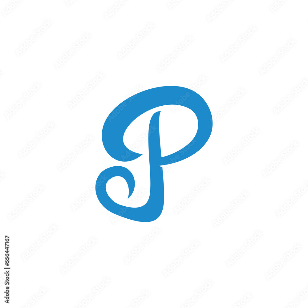 letter jp blue wave curves smooth logo vector letter jp blue wave curves smooth logo vector
