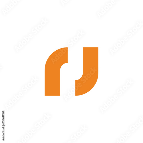 letter rj square rotate simple line logo vector