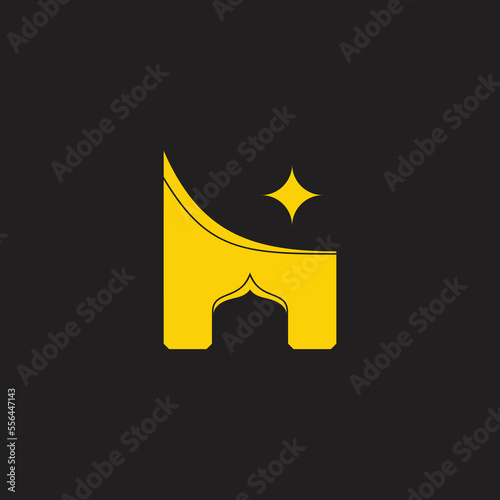 letter h arabian night design logo vector