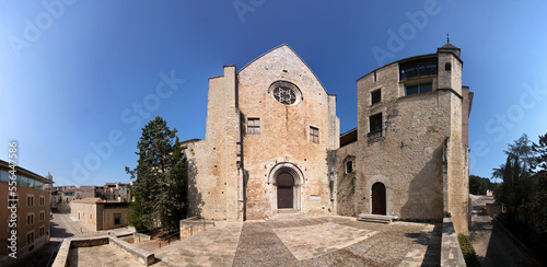 Panoramic view of the university area with the medieval Dominican monastery buildings in the old town of Girona, Catalonia region in Spain photo