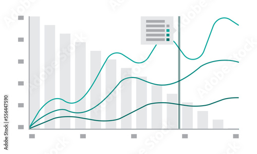 Statistical and Data analysis for business infographic template diagram statistics bars, line graphs and charts finance report. chart graph data, Information concept Vector illustration