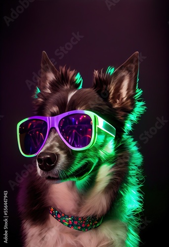 party dog was glasses new yaar's eve celebration © Diana