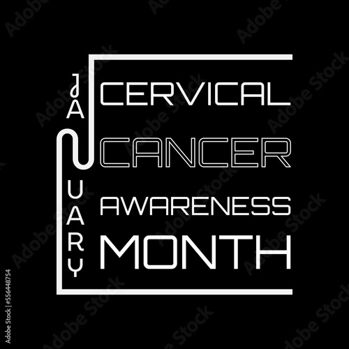 Vector illustration on the theme of Cervical Cancer awareness month observed each year during January.