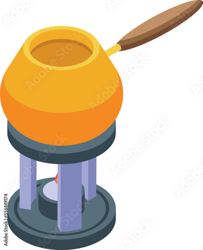 Cooking fondue icon isometric vector. Cheese food. Hot pot