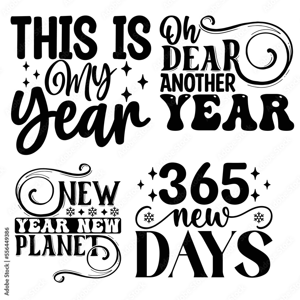 Fototapeta premium New Year Svg Design Bundle vector file