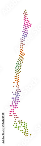 Chile dotted map. Digital style shape of Chile. Tech icon of the country with gradient dots. Elegant vector illustration.