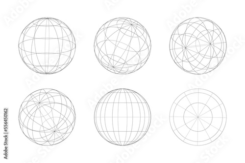 Geometric shape of sphere 3d design in technology style. Abstract circle vector illustration.