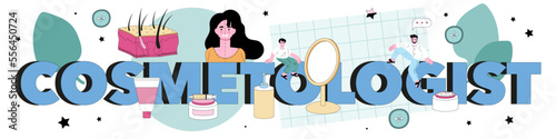 Cosmetologist typographic header. Hardware facial treatment for problematic
