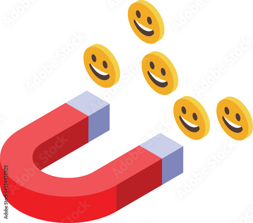 Trend magnet icon isometric vector. Career hunter. Work success