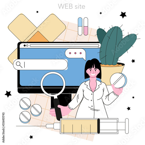 Therapist online service or platform. Healthcare and prevention