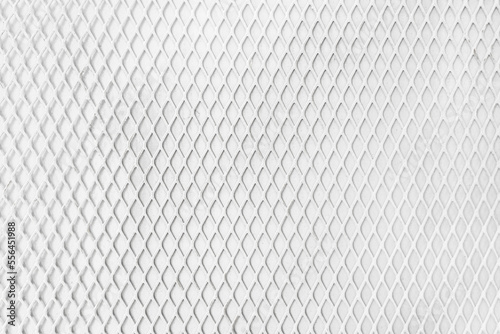 Steel white protective grille with mesh background texture and pattern. Industrial corrugated rough iron surface