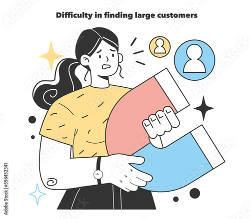 Difficulty in finding large customers. Concern about starting and developing