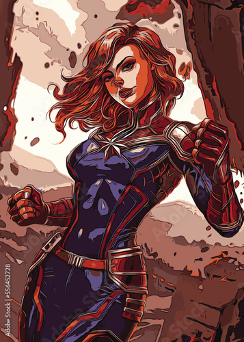 Strong Woman Hero Illustration Creative Poster Image, Woman Warrior Fantasy Illustration Creative Poster Image, Warrior Woman Illustration, Woman Military