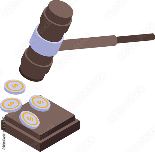Lobbyist gavel icon isometric vector. Pr campaign. Meeting support