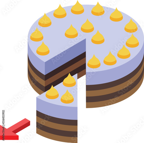 Lobbyist cake piece icon isometric vector. Business meeting. Lobby influence