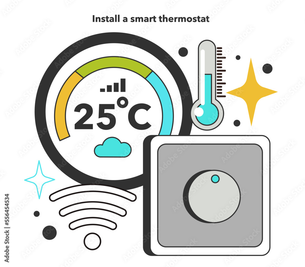 Fotografie Install a smart thermostat for energy efficiency at work