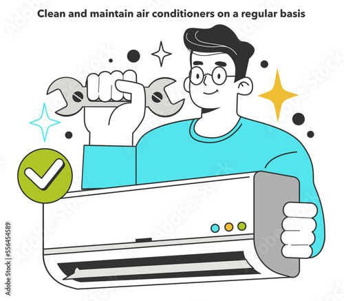 Clean and maintain air conditioners on a regular basis for energy