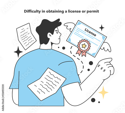 Difficulty in obtaining a license or permit. Frustrating and irritating