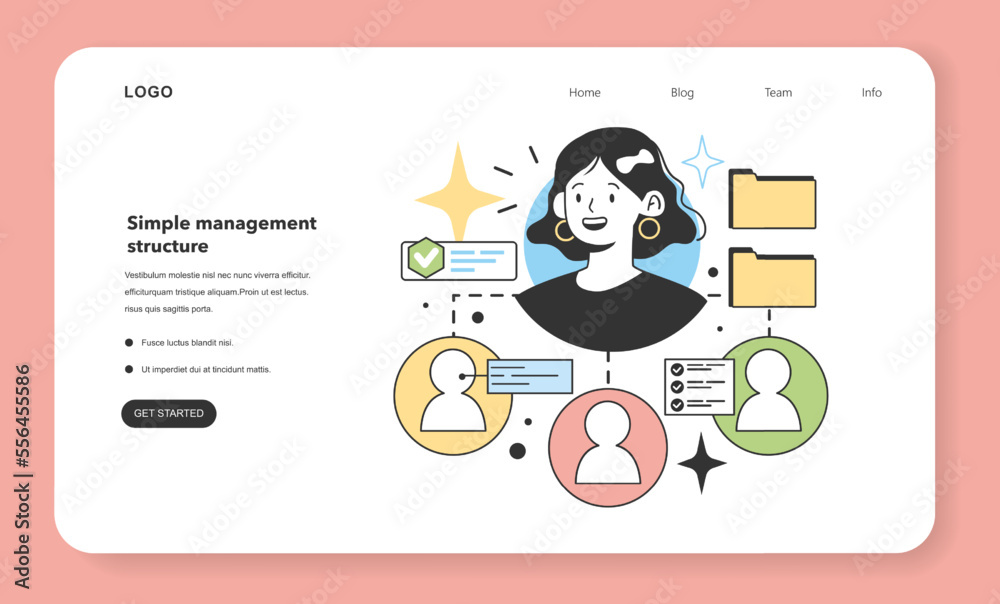 Simple management structure of small business web banner or landing page Simple management structure of small business web banner or landing page