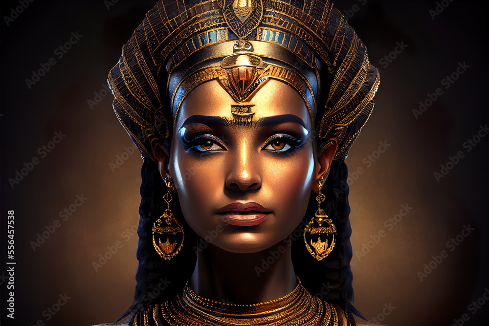 Portrait Of Beautiful Cleopatra Egyptian Queen Generative Ai Stock Illustration Adobe Stock 