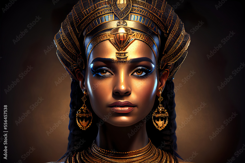 portrait of beautiful Cleopatra egyptian queen, generative ai Stock