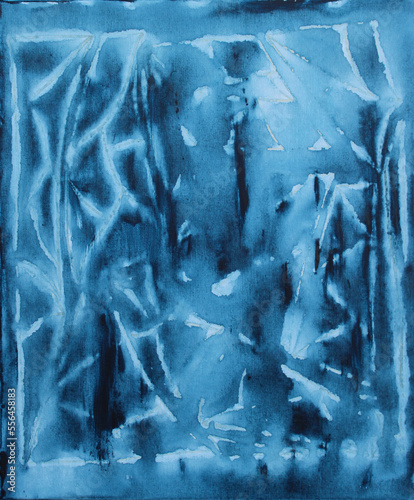 Window, winter, frosty patterns on glass