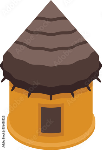 Republic chad tribe house icon isometric vector. Travel africa. Official map